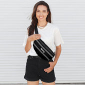 Moderne Minimaal Naam Monogram Script Sjabloon Zwa Heuptasje
