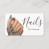 Moderne Minimaal Nagelstyliste Manicuriste Visitekaartje (Voorkant)