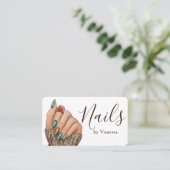 Moderne Minimaal Nagelstyliste Manicuriste Visitekaartje (Staand voorkant)