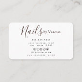 Moderne Minimaal Nagelstyliste Manicuriste Visitekaartje (Achterkant)
