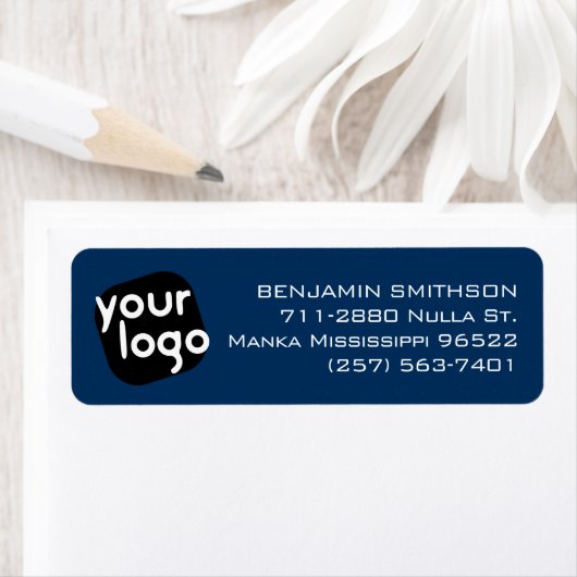     Moderne Minimaal Navy Blauwe Aangepaste Retour Etiket (Insitu)