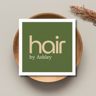 Moderne Minimaal Nep-Metaal Olijfgroen Kordate Kap Vierkante Visitekaartje