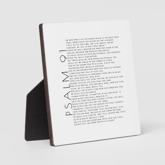 Moderne Minimaal Psalm 91 Christelijk  Fotoplaat (Voorkant)