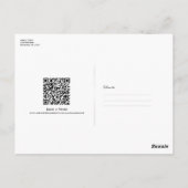 Moderne Minimaal QR-Code Scannbaar Huwelijksregist Briefkaart (Achterkant)