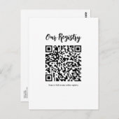 Moderne Minimaal QR-Code Scannbaar Huwelijksregist Briefkaart (Voorkant / Achterkant)
