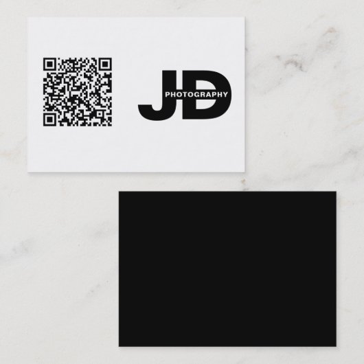 Moderne Minimaal QR Code Schoon Eenvoudig Visitekaartje (Voorkant / Achterkant)