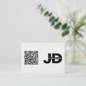 Moderne Minimaal QR Code Schoon Eenvoudig Visitekaartje (Staand voorkant)
