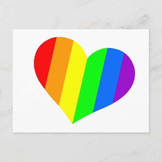 Moderne Minimaal Regenboog Hart Briefkaart (Voorkant)