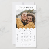 Moderne Minimaal Retro Golvend Foto Stijlvolle Kal Save The Date (Voorkant)