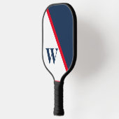Moderne Minimaal Rode Witte Blauwe Hogeschool Mono Pickleball Paddle (Links)