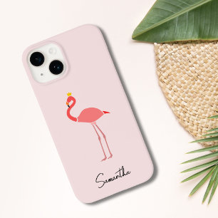 Moderne Minimaal Roze Flamingo Case-Mate iPhone 14 Hoesje