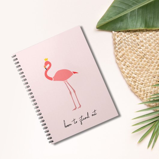 Moderne Minimaal Roze Flamingo Notitieboek