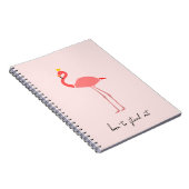 Moderne Minimaal Roze Flamingo Notitieboek (Rechterzijde)