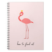 Moderne Minimaal Roze Flamingo Notitieboek (Voorkant)