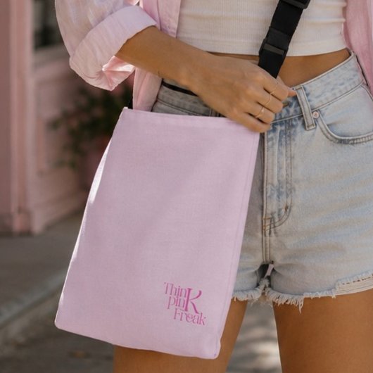 Moderne Minimaal Roze Monogram Denk Roze Freak Crossbody Tas