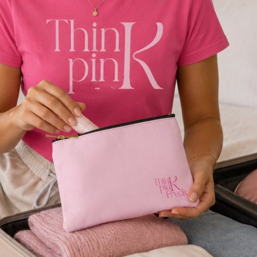 Moderne Minimaal Roze Monogram Denk Roze Freak Etui