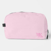 Moderne Minimaal Roze Monogram Denk Roze Freak Toilettasje (Voorkant)