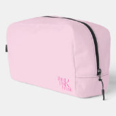 Moderne Minimaal Roze Monogram Denk Roze Freak Toilettasje (Rechterhoek)