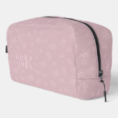 Moderne Minimaal Roze Monogram Denk Roze Toilettasje (Rechterhoek)