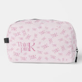 Moderne Minimaal Roze Monogram Denk Roze Toilettasje (Voorkant)