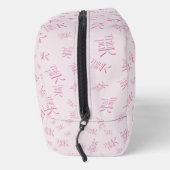 Moderne Minimaal Roze Monogram Denk Roze Toilettasje (Rechts)