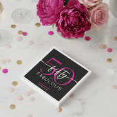 Moderne Minimaal Roze Vijftig Fabulous Script Verj Servet