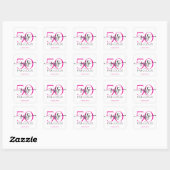 Moderne Minimaal Roze Vijftig Fabulous Script Verj Vierkante Sticker (Vel)