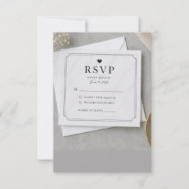 Moderne Minimaal RSVP Kaart, Eenvoudige Huwelijksr Kaartje