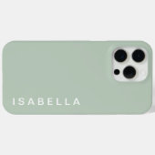 Moderne Minimaal Saliegroen Gepersonaliseerde Naam Case-Mate iPhone Case (Achterkant (horizontaal))