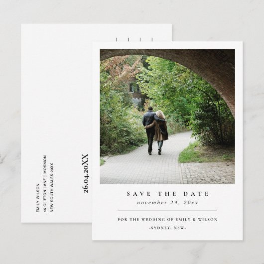 MODERNE MINIMAAL SCHOON AANGEPASTE FOTO BEWAART DE AANKONDIGINGSKAART (Voorkant / Achterkant)