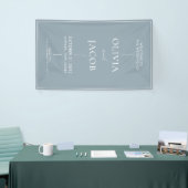Moderne Minimaal Stof Blauw Trouw Welkom Spandoek (Beurs)