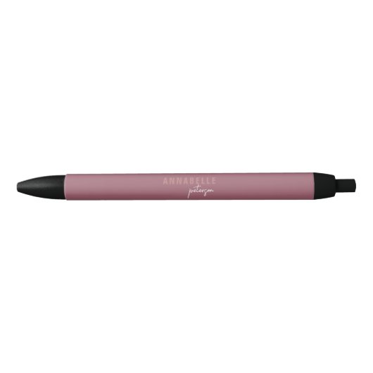Moderne Minimaal Stof Roze Script Persoonlijk Blauwe Inkt Pen (Voorkant)
