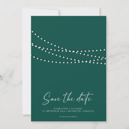 Moderne Minimaal String Licht Foto Bewaar de Datum Save The Date
