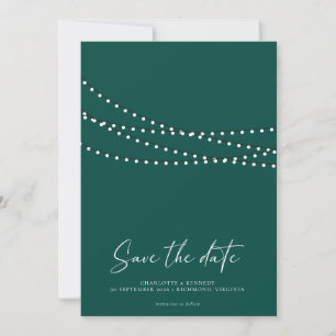 Moderne Minimaal String Licht Foto Bewaar de Datum Save The Date