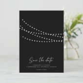 Moderne Minimaal String Licht Foto Bewaar de Datum Save The Date (Staand voorkant)