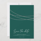 Moderne Minimaal String Lichtjes Foto Save the Dat Save The Date (Voorkant)