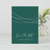 Moderne Minimaal String Lichtjes Foto Save the Dat Save The Date (Staand voorkant)