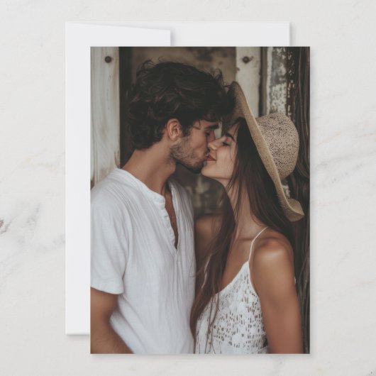 Moderne Minimaal String Lichtjes Foto Save the Dat Save The Date (Achterkant)