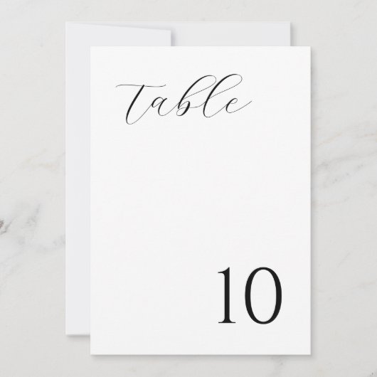 Moderne Minimaal Tafelnummerkaart Kaart (Voorkant)