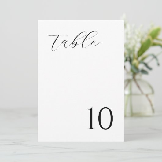 Moderne Minimaal Tafelnummerkaart Kaart (Staand voorkant)
