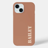 Moderne Minimaal Terracotta Aangepaste Naam Case-Mate iPhone Case (Achterkant)