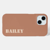 Moderne Minimaal Terracotta Aangepaste Naam Case-Mate iPhone Case (Achterkant (horizontaal))