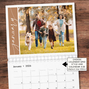 Moderne Minimaal Terracotta Foto Familie Kalender