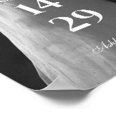 Moderne Minimaal Trouwdatum Zwart & Wit Foto Poster (Hoek)