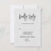 Moderne Minimaal Trouwfeest Handgeschreven RSVP (Voorkant)