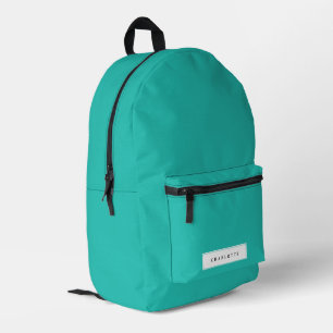 Moderne Minimaal Turquoise Effen Kleur Aangepaste Bedrukte Rugzak