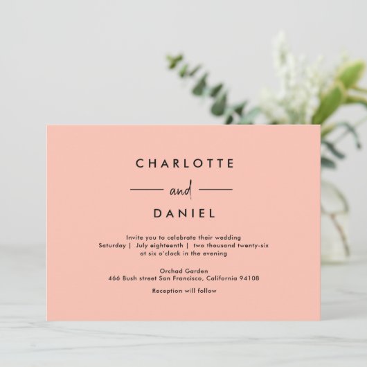 Moderne, Minimaal, Typografie Uitnodiging (Staand voorkant)