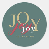 Moderne Minimaal Typografie Vrolijk Kerstfeest Ronde Sticker (Voorkant)