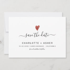 Moderne Minimaal Typography En Hart Save The Date