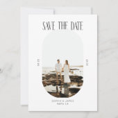 Moderne Minimaal Typography Foto Ovaal Save The Date (Voorkant)
